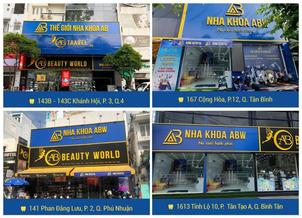 4 chi nhánh Thế Giới Nha Khoa AB đang đi vào hoạt động trên địa bàn thành phố Hồ Chí Minh